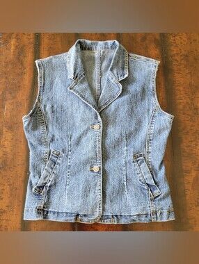 Adolfo | Vintage Linen Blend Denim Vest